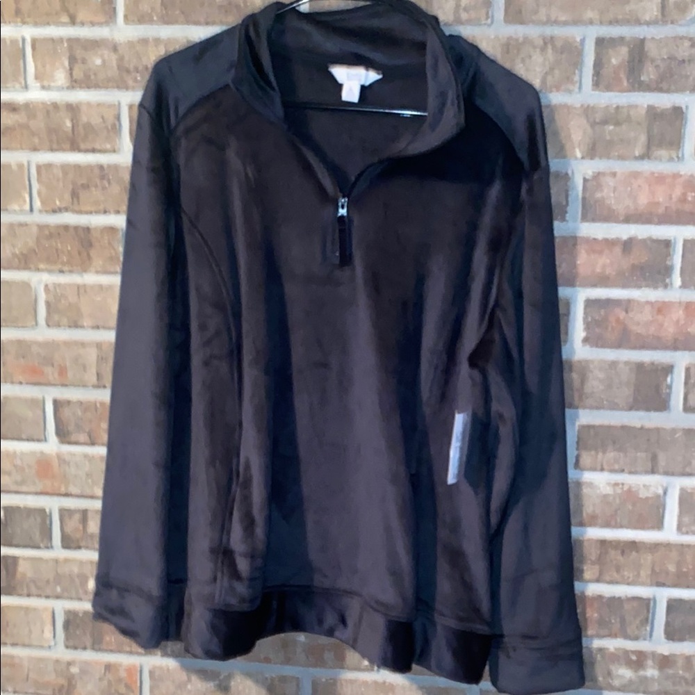 Croft & Barrow Black Quarter-Zip Sweatshirt